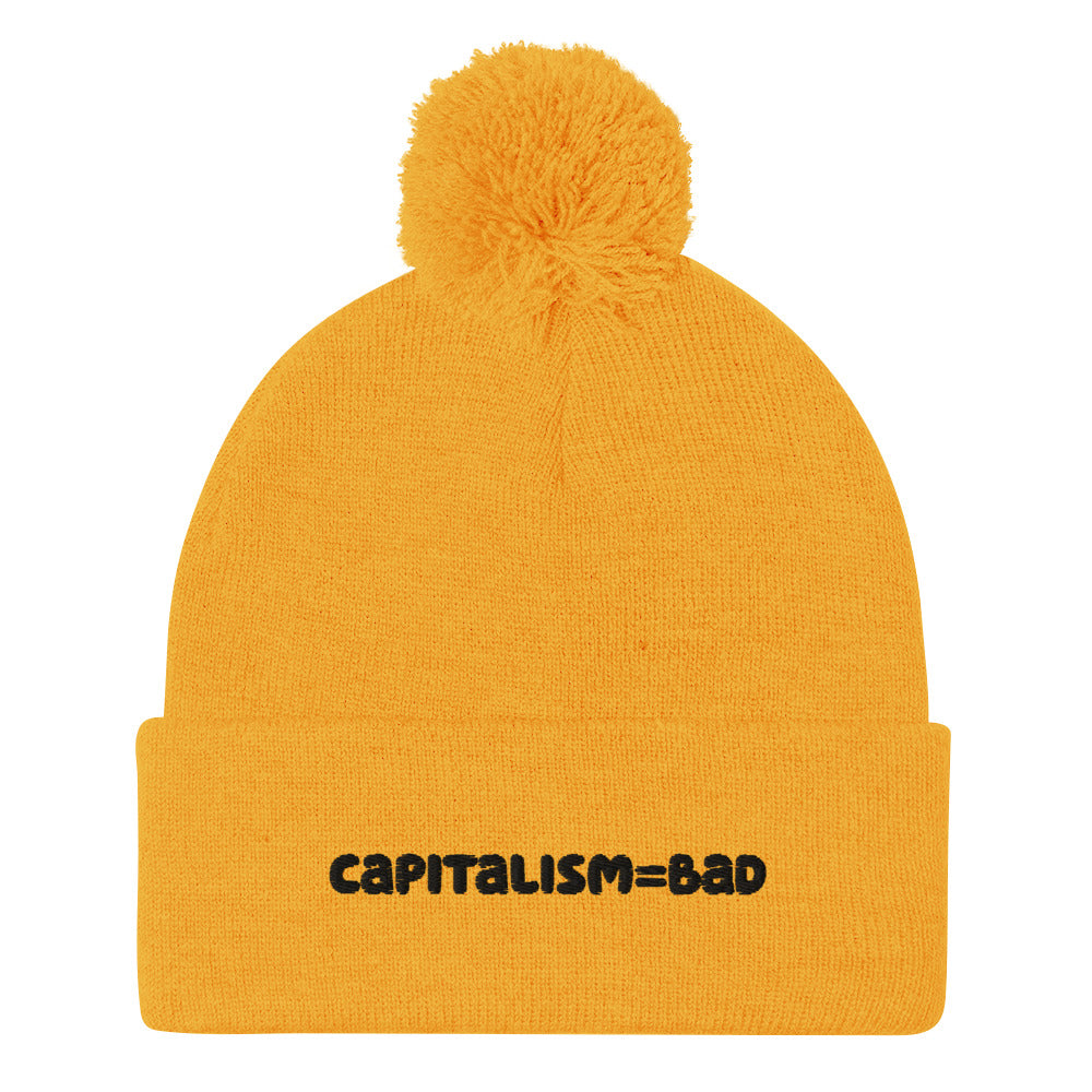 capitalism = bad Pom-Pom Beanie