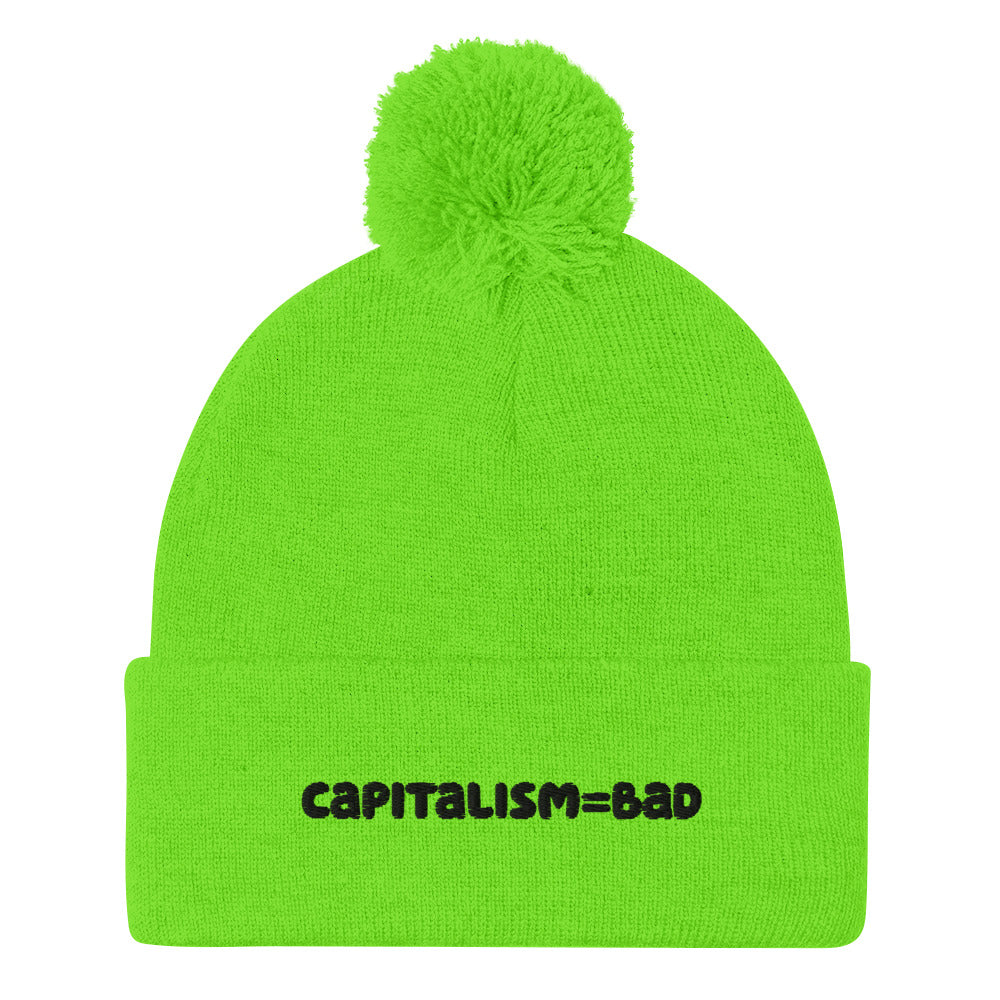 capitalism = bad Pom-Pom Beanie