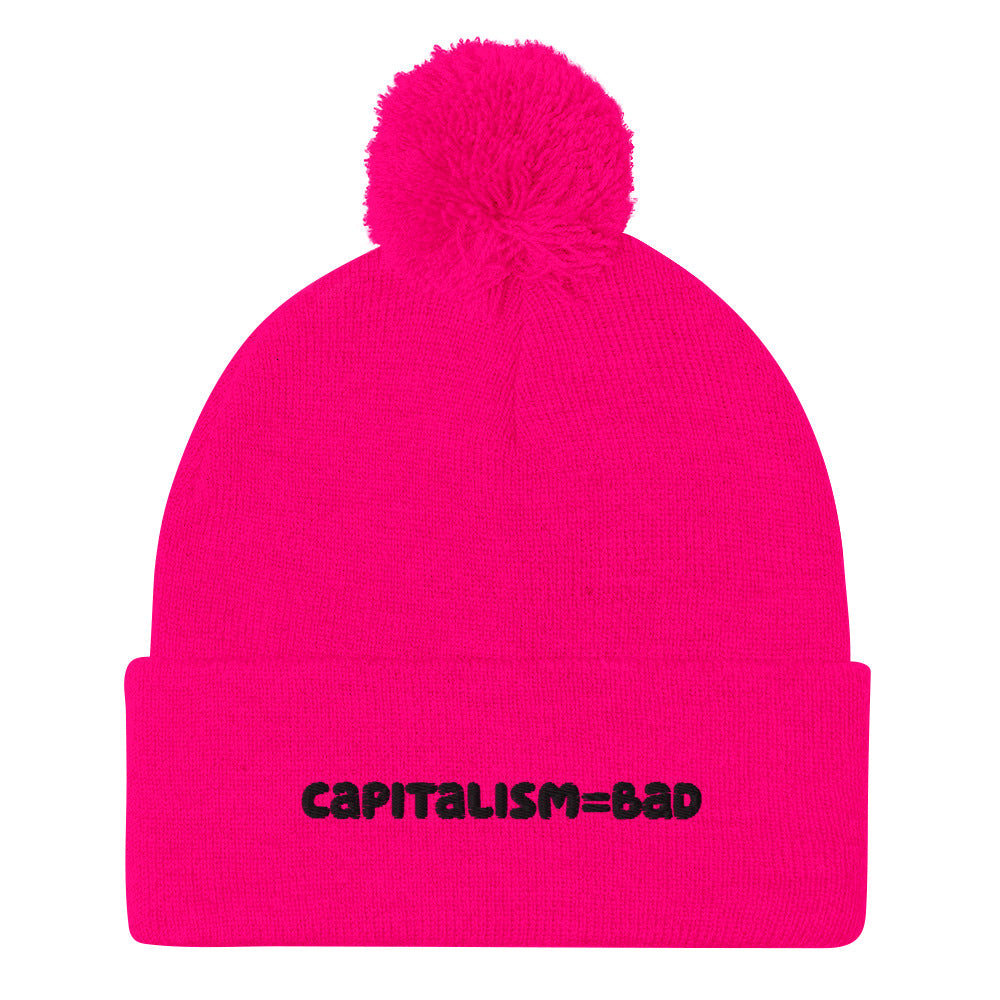 capitalism = bad Pom-Pom Beanie